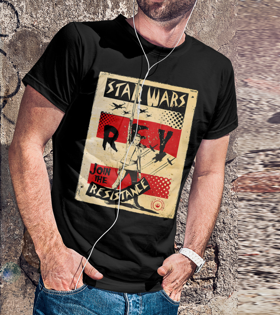 Star Wars Last Jedi Rey Join The Resistance Vintage Propaganda T-Shirt
