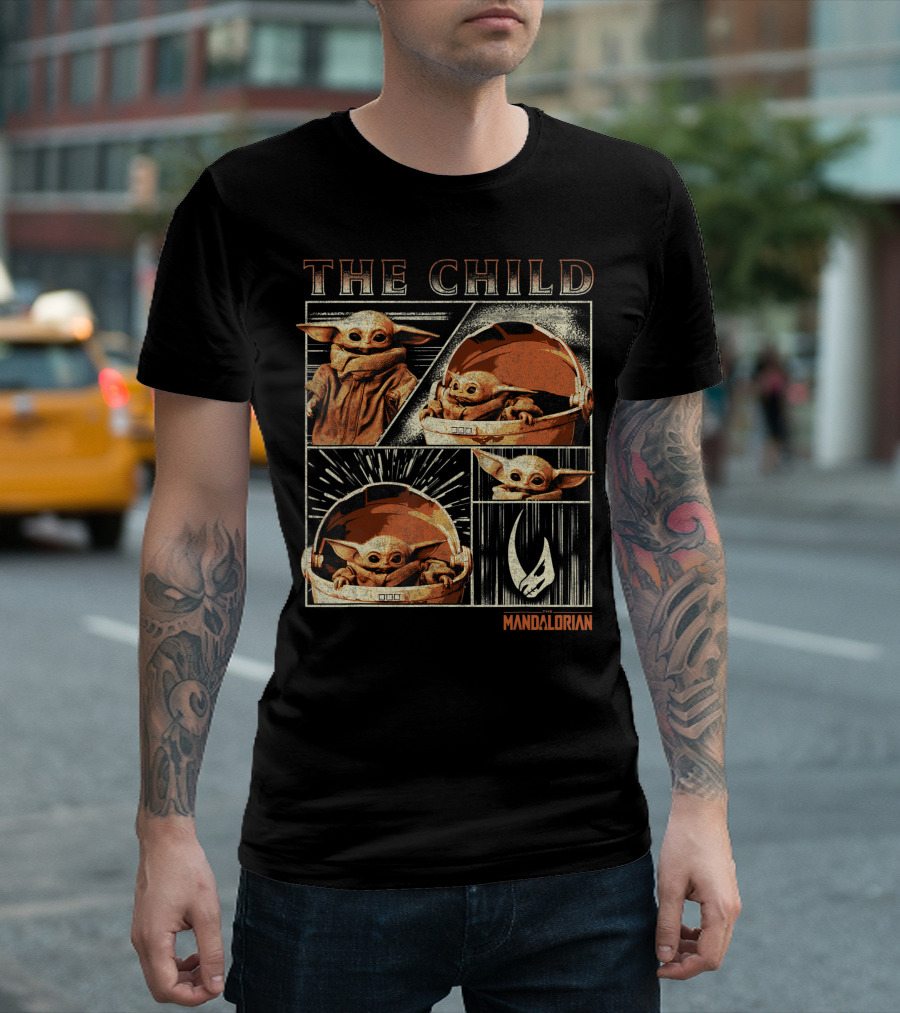 Star Wars The Mandalorian The Child Retro Comic Panel T-Shirt