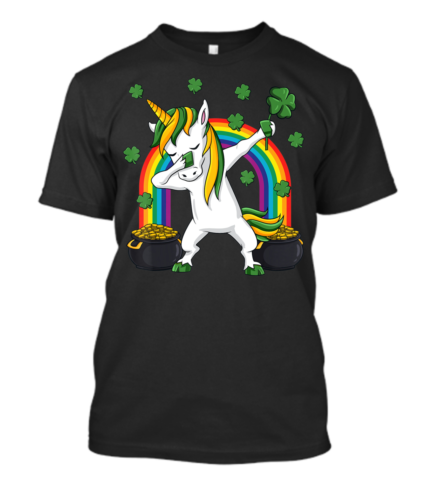 Dabbing Unicorn St Patricks Day Rainbow Irish Dab Girls T-Shirt