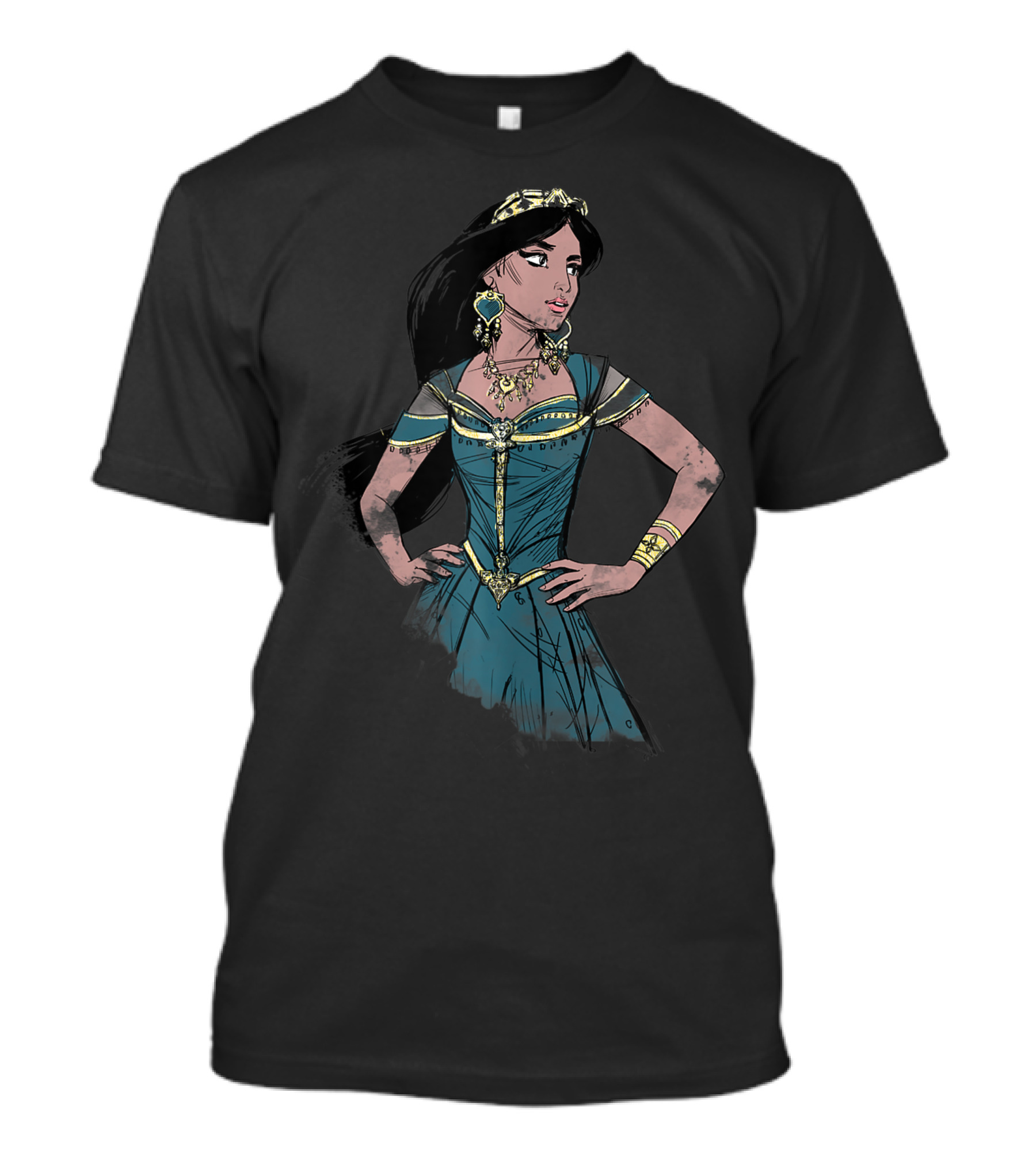 Disney Aladdin Live Action Jasmine Regal Sketch Pose T-Shirt