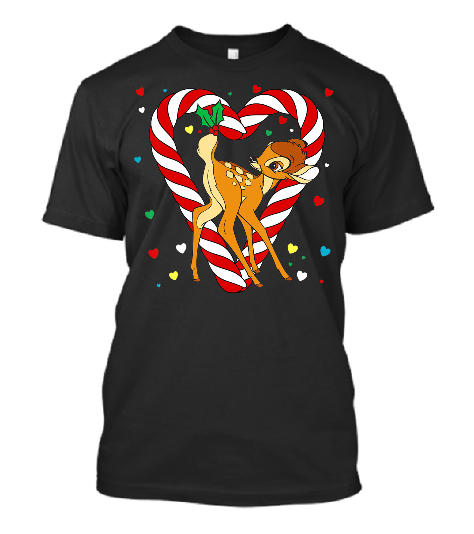 Bambi Candy Cane Heart Disney Ugly Cheer T-Shirt