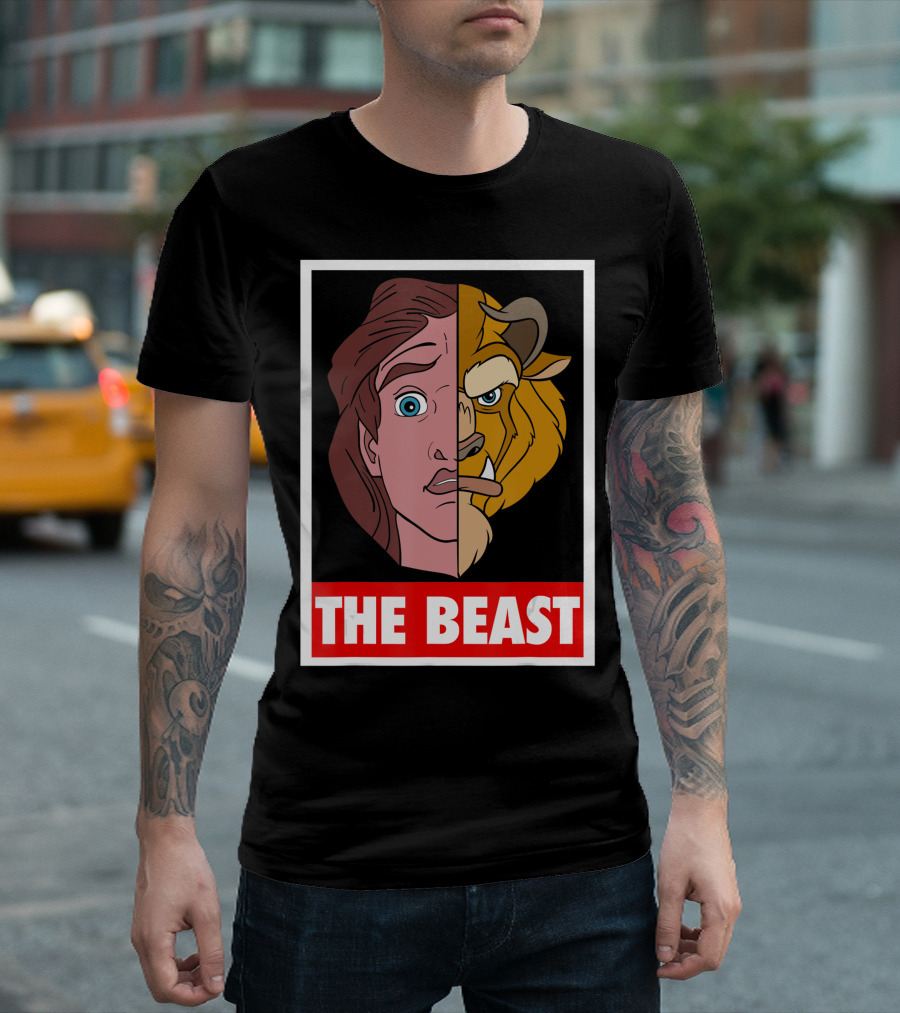 Beauty and The Beast Prince Split Face The Beast T-Shirt