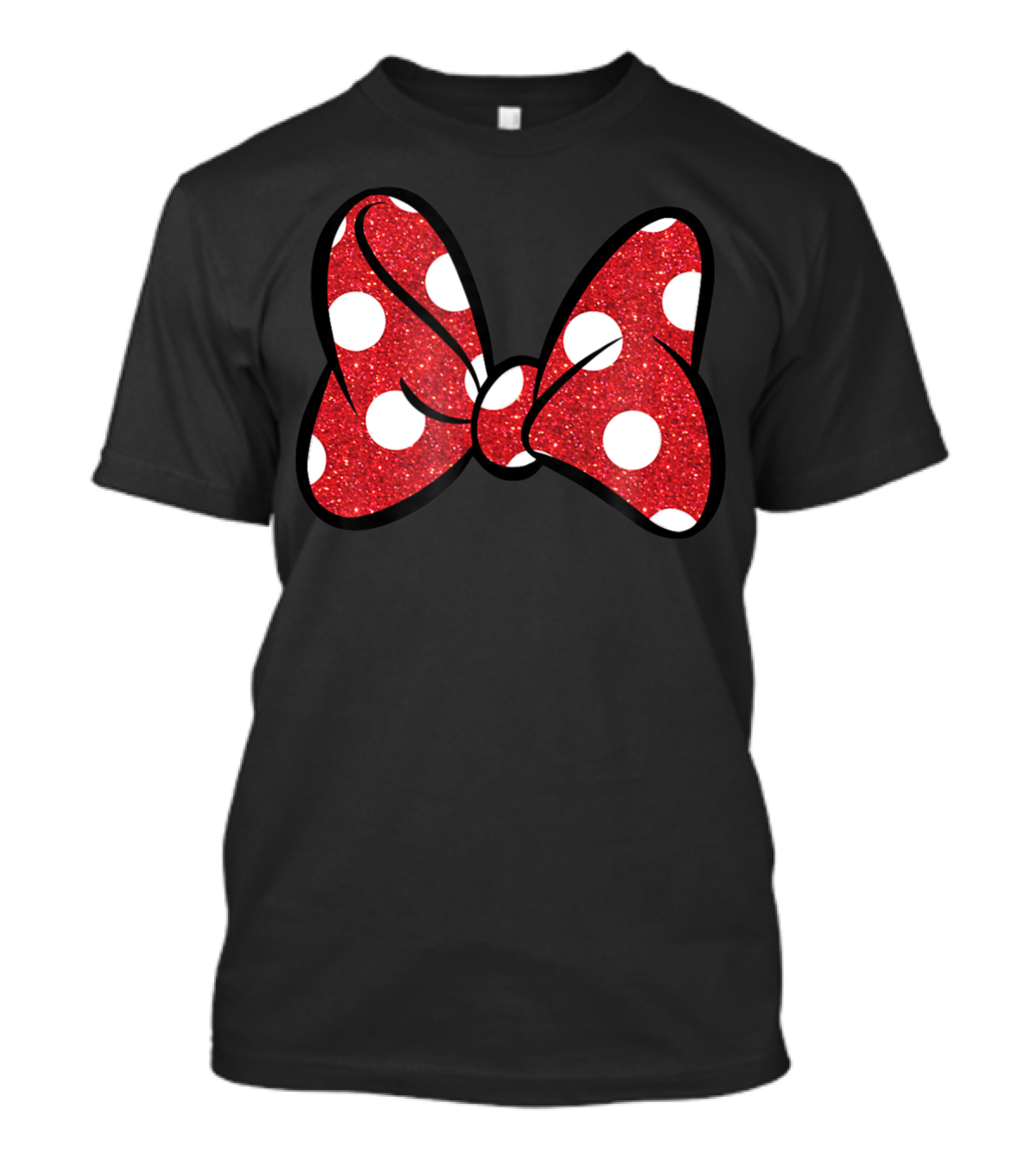 Disney Minnie Mouse Red Glitter Polka Dot Bow T-Shirt