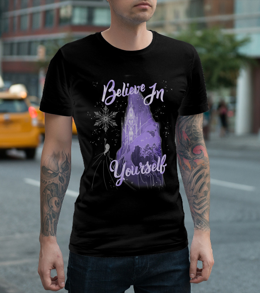Believe In Yourself Disney Frozen Elsa Ice Castle Snowflake T-Shirt