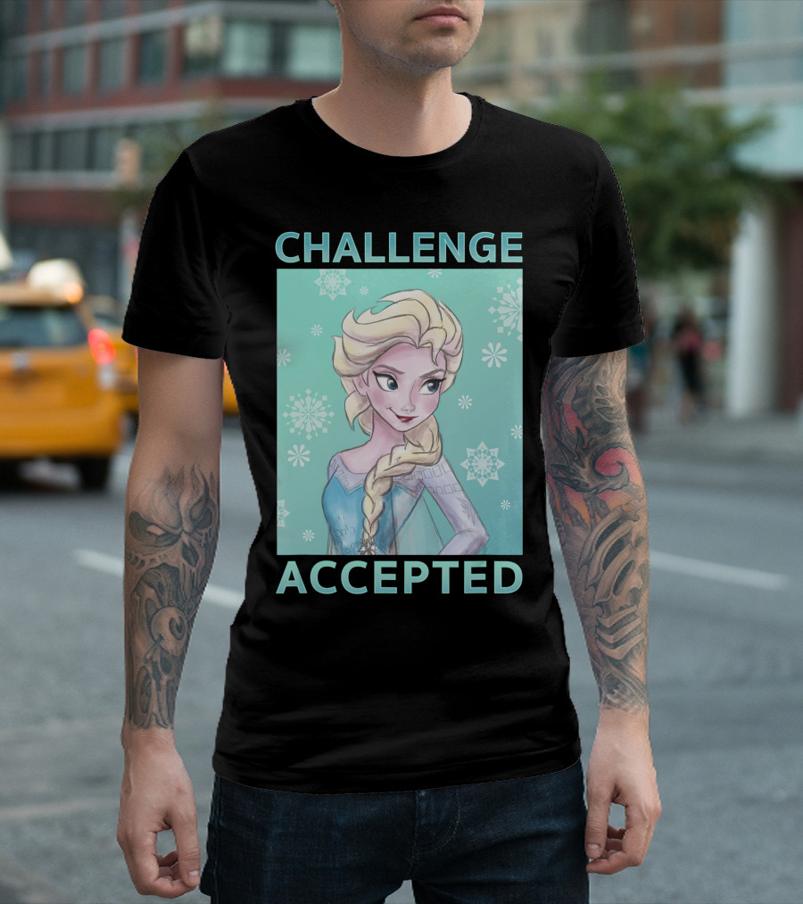 Elsa Challenge Accepted Disney Frozen Snowflakes T-Shirt