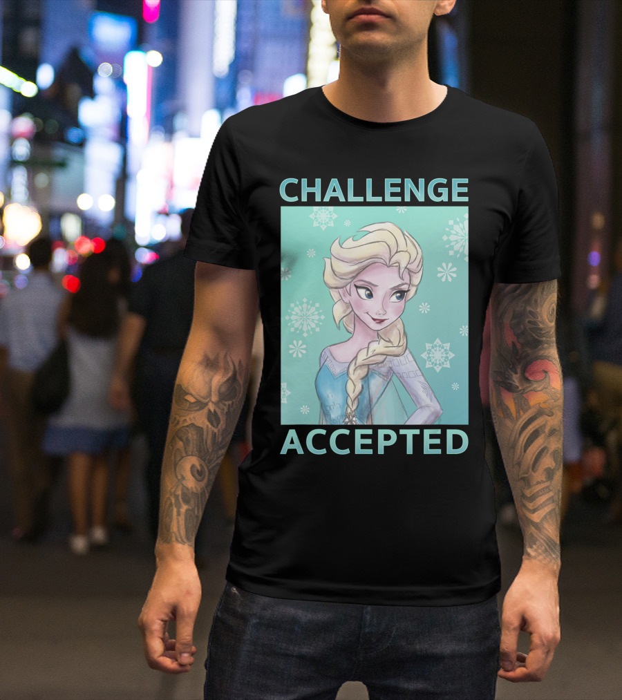 Elsa Challenge Accepted Disney Frozen Snowflakes T-Shirt