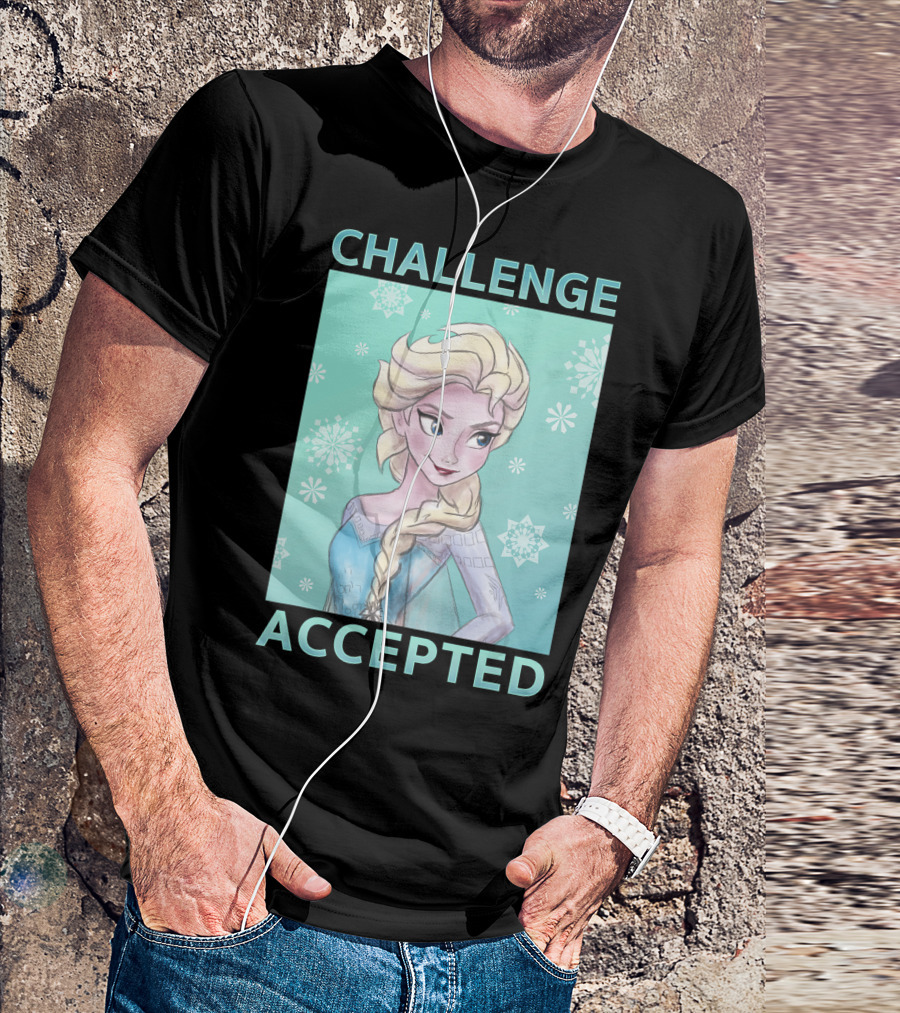 Elsa Challenge Accepted Disney Frozen Snowflakes T-Shirt