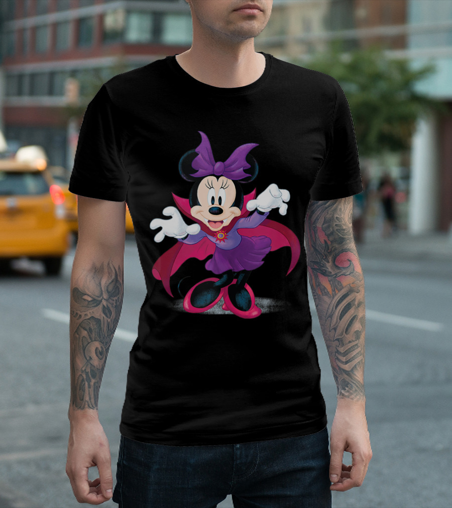 Disney Halloween Minnie Mouse In Vampire Costume T-Shirt