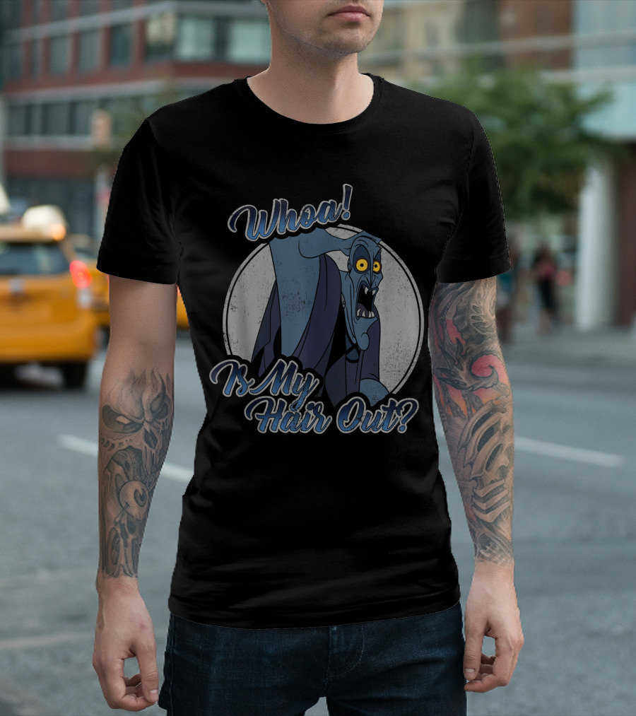 Disney Hercules Hades Whoa Is My Hair Out Funny Expression T-Shirt