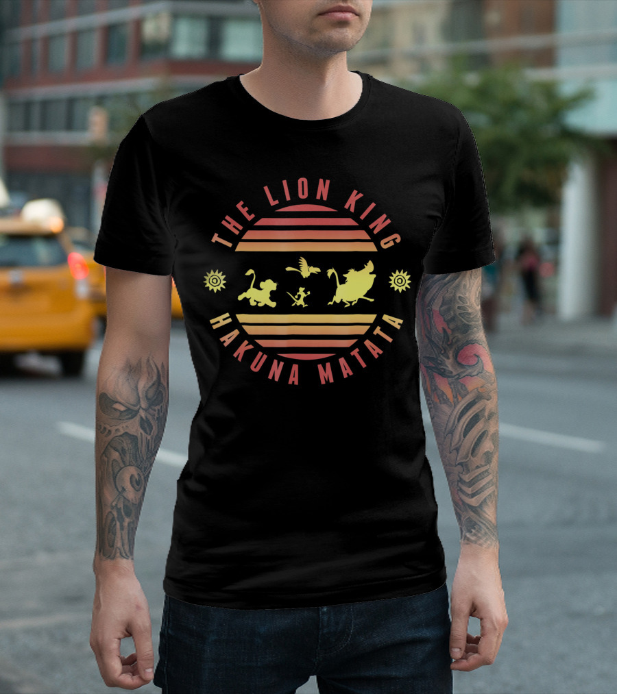 The Lion King Hakuna Matata Deep Red Yellow Sunset T-Shirt