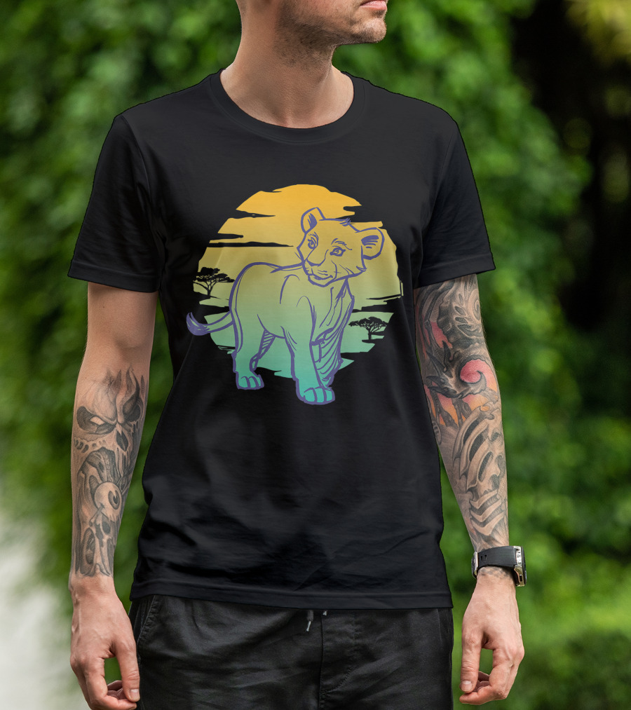 Disney Lion King Live Action Young Nala Ombre Sunset Savannah T-Shirt