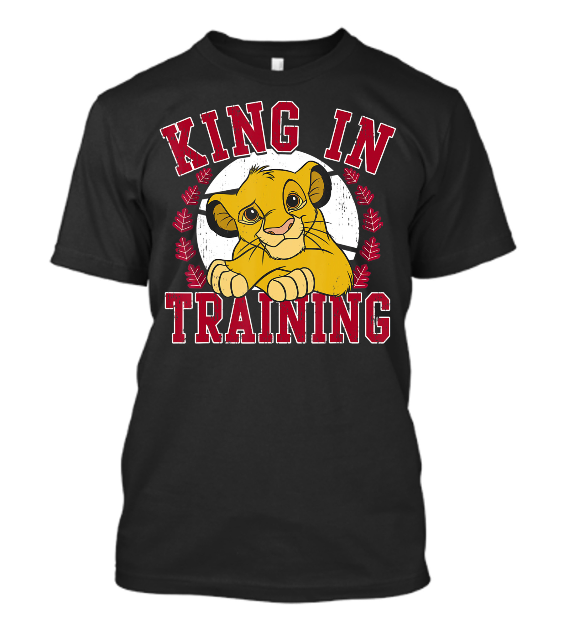 Disney Lion King Simba King In Training Textured Circle Crest T-Shirt