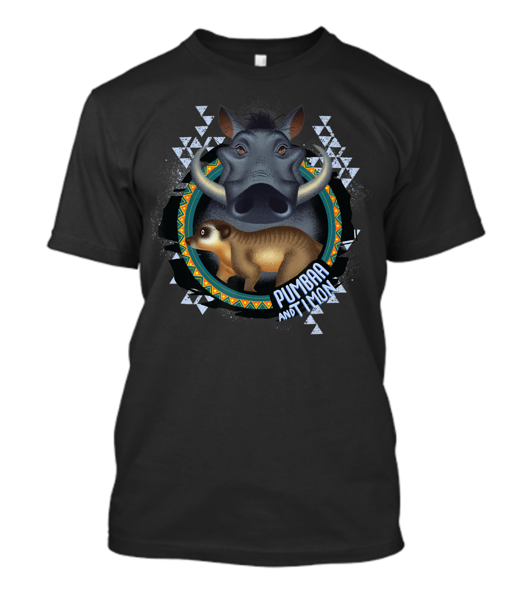 Disney Lion King Pumbaa And Timon Geometric T-Shirt