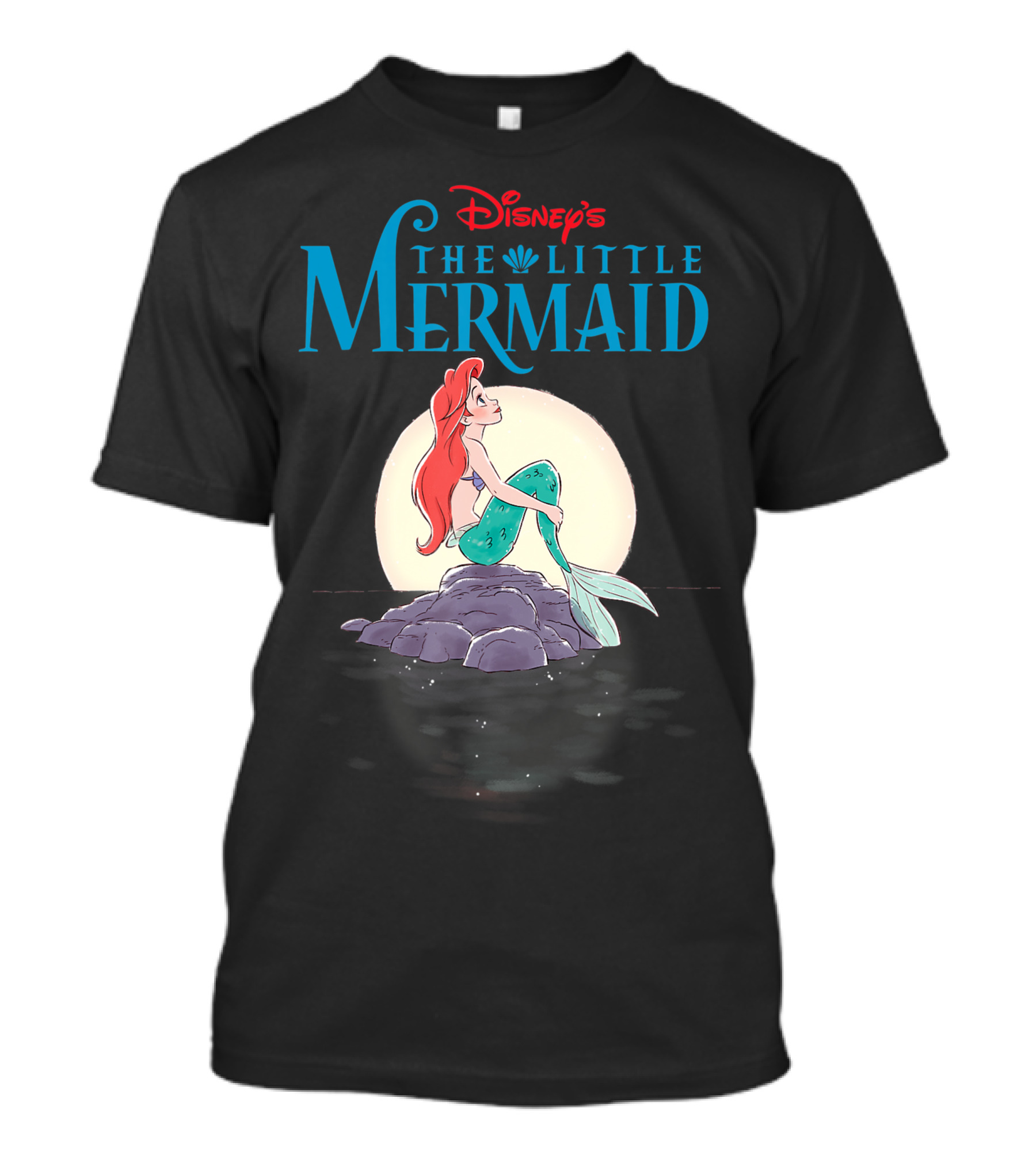 Disney's The Little Mermaid Ariel On Rock At Sunset T-Shirt