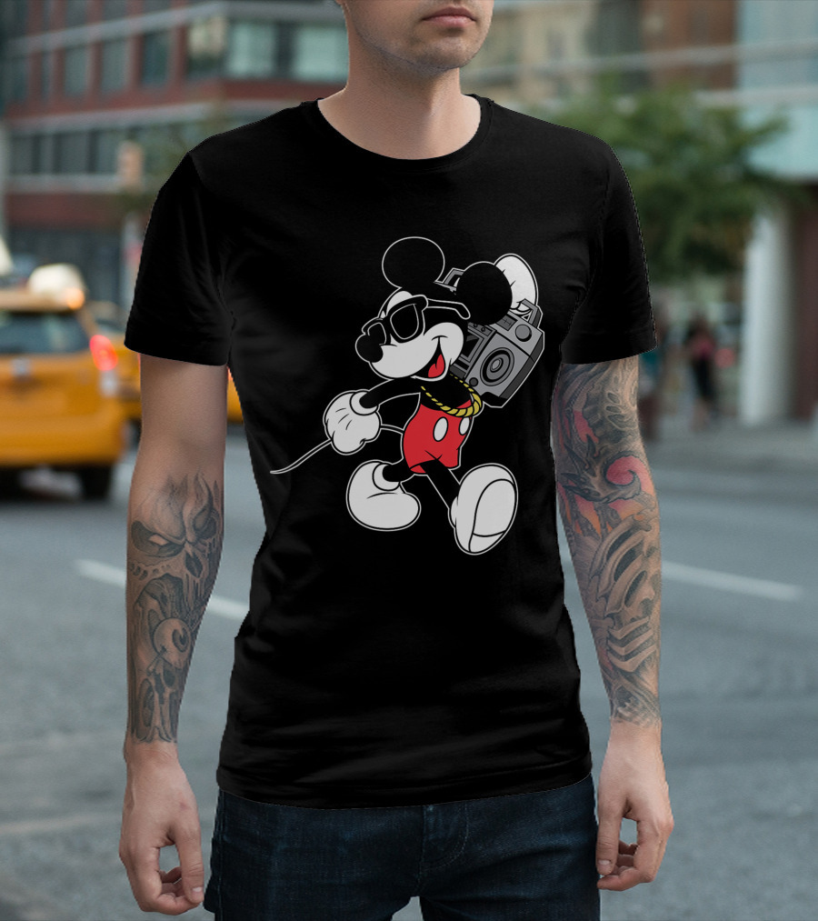 Disney Mickey Mouse Boombox Cool Vibe Retro Style‍ T-Shirt