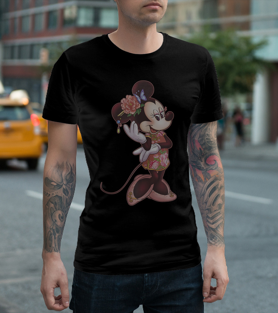 Disney Minnie Mouse Year Of The Mouse Floral Kimono Butterfly Blossom T-Shirt