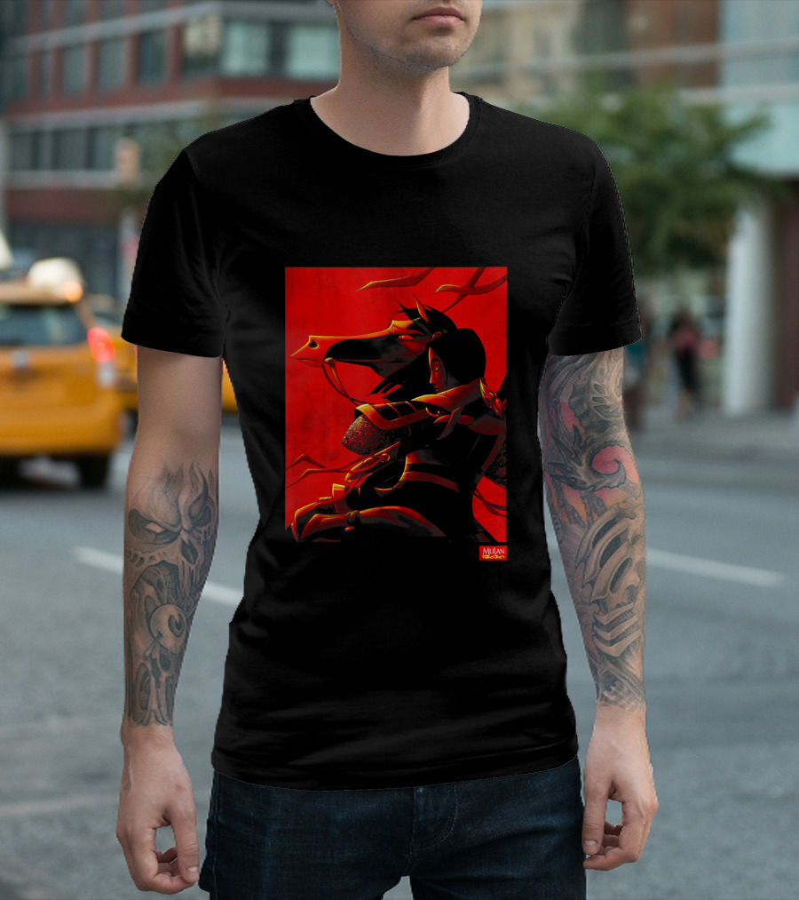 Mulan Disney Movie Two Tone Red With Khan T-Shirt