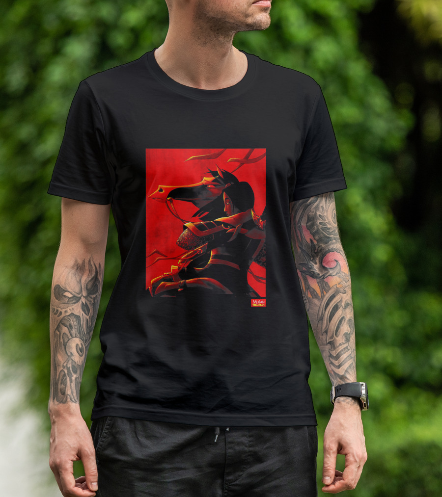Mulan Disney Movie Two Tone Red With Khan T-Shirt