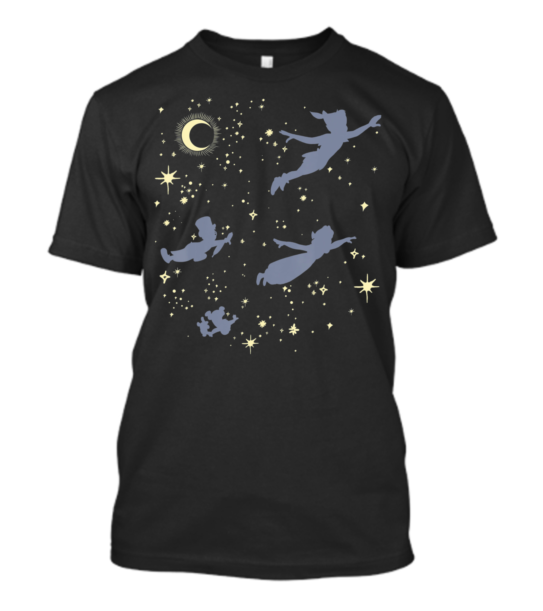 Peter Pan Starry Night Flight With Moon And Stars T-Shirt