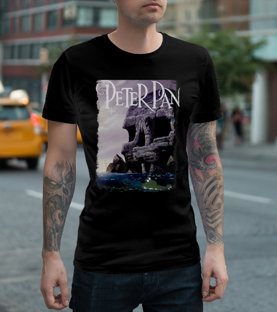 Peter Pan Skull Rock with Tick Tock Croc at Shoreline T-Shirt