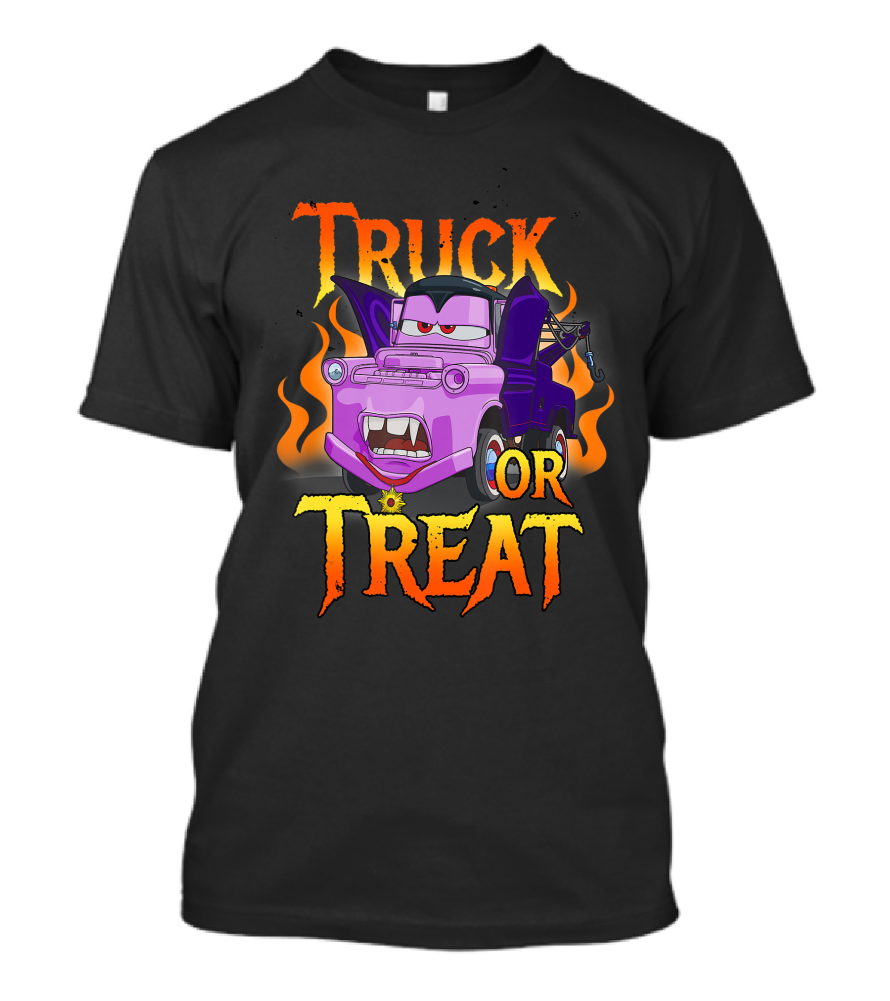 Disney Pixar Cars Halloween Vampire Truck Or Treat Flamethrower T-Shirt