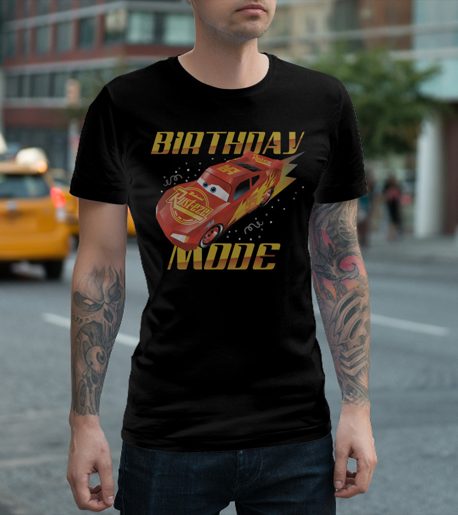 Disney Pixar Cars Lightning McQueen Birthday Mode Rust-eze Racing T-Shirt