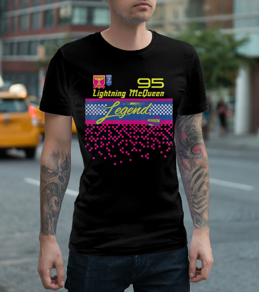 Piston Cup 95 Lightning McQueen Legend Champion Pixel 345 MPH T-Shirt
