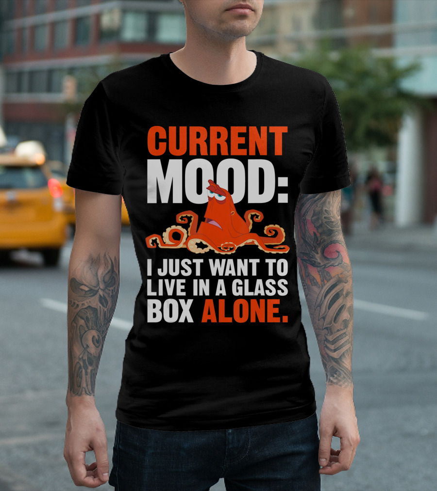 Current Mood Disney Pixar Finding Dory Hank I Just Want to Live in a Glass Box Alone T-Shirt