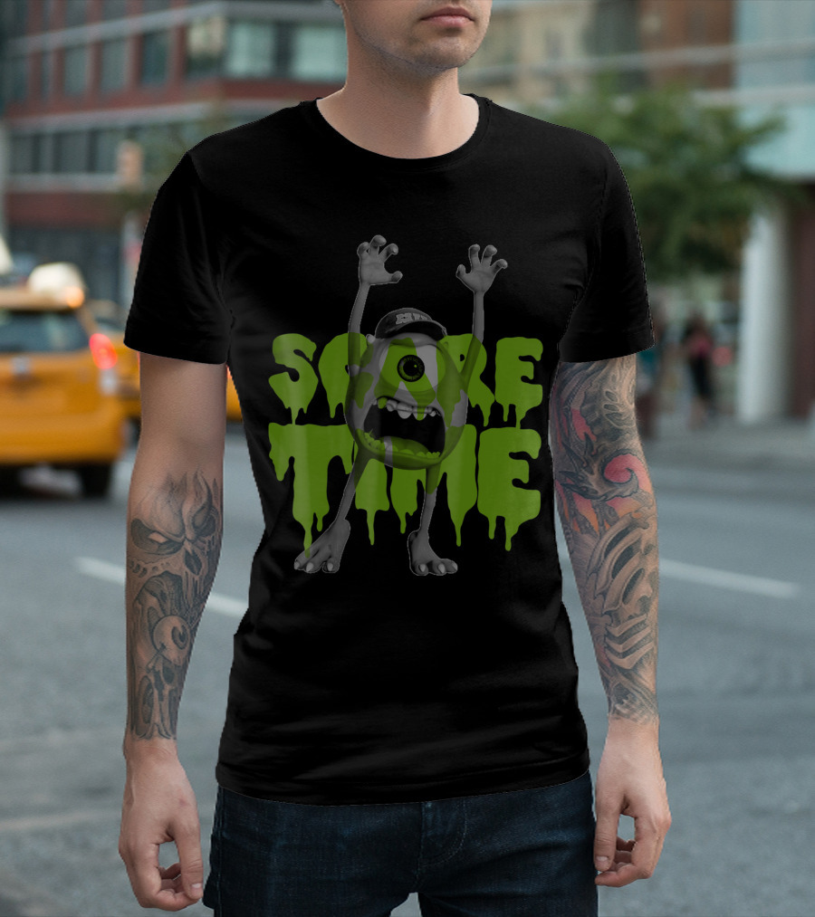 Disney Pixar Monsters Inc Mike Wazowski Scare Time Green Scream T-Shirt
