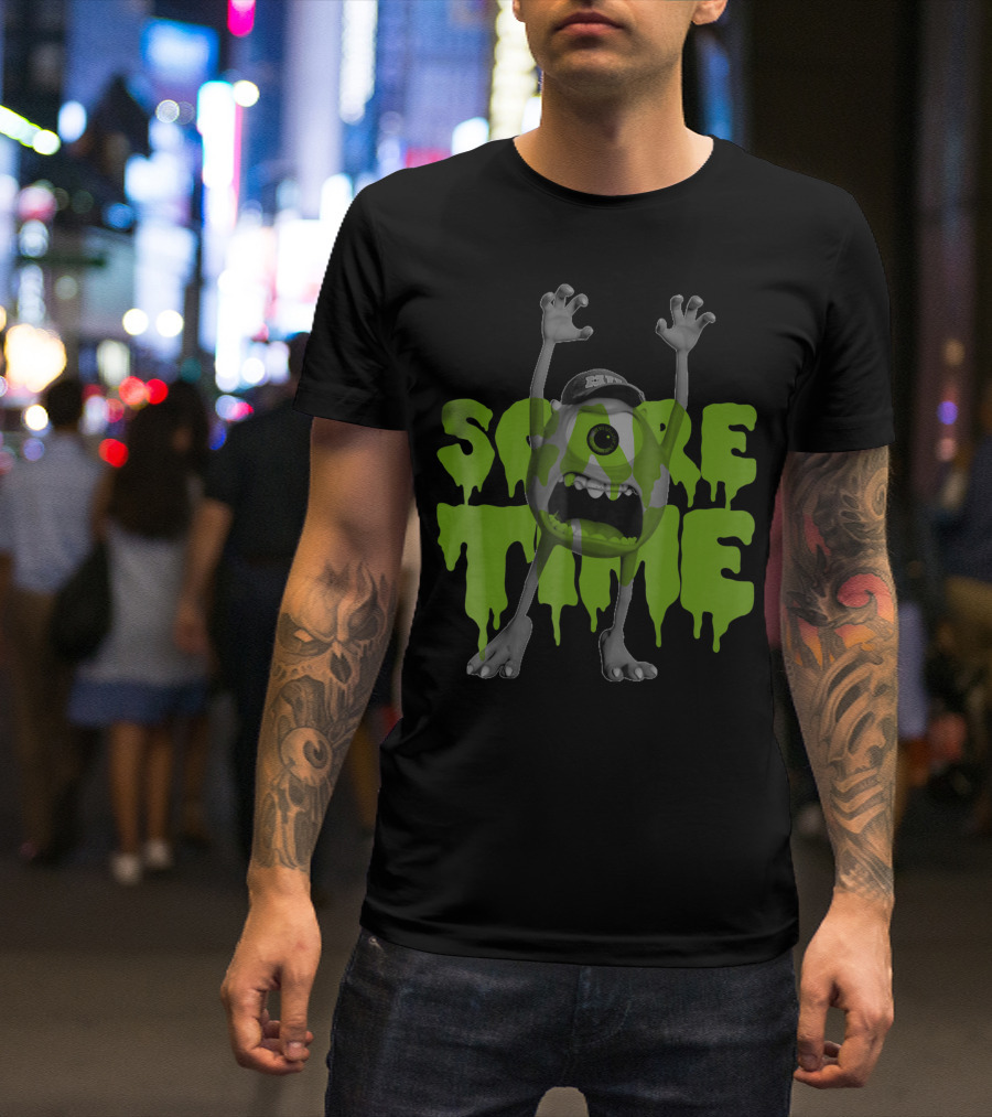Disney Pixar Monsters Inc Mike Wazowski Scare Time Green Scream T-Shirt