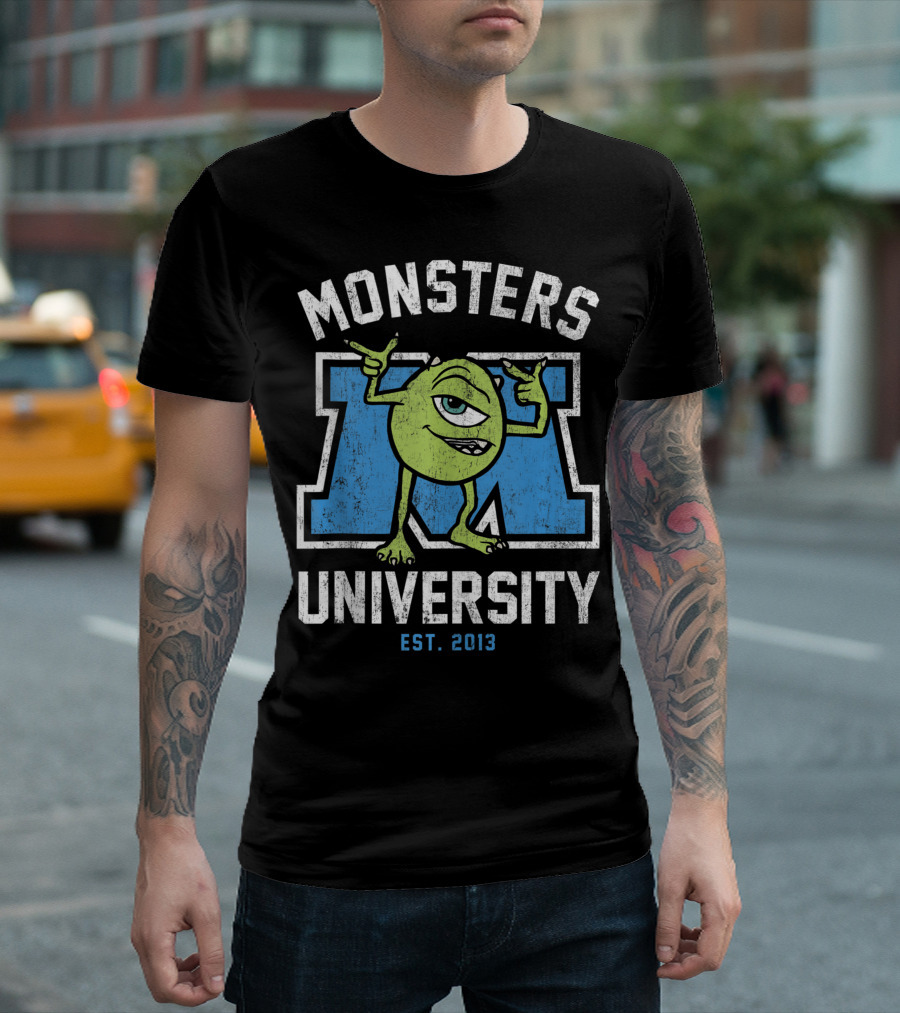 Monsters University Mike Wazowski Est. 2013 Collegiate Pixar Disney T-Shirt