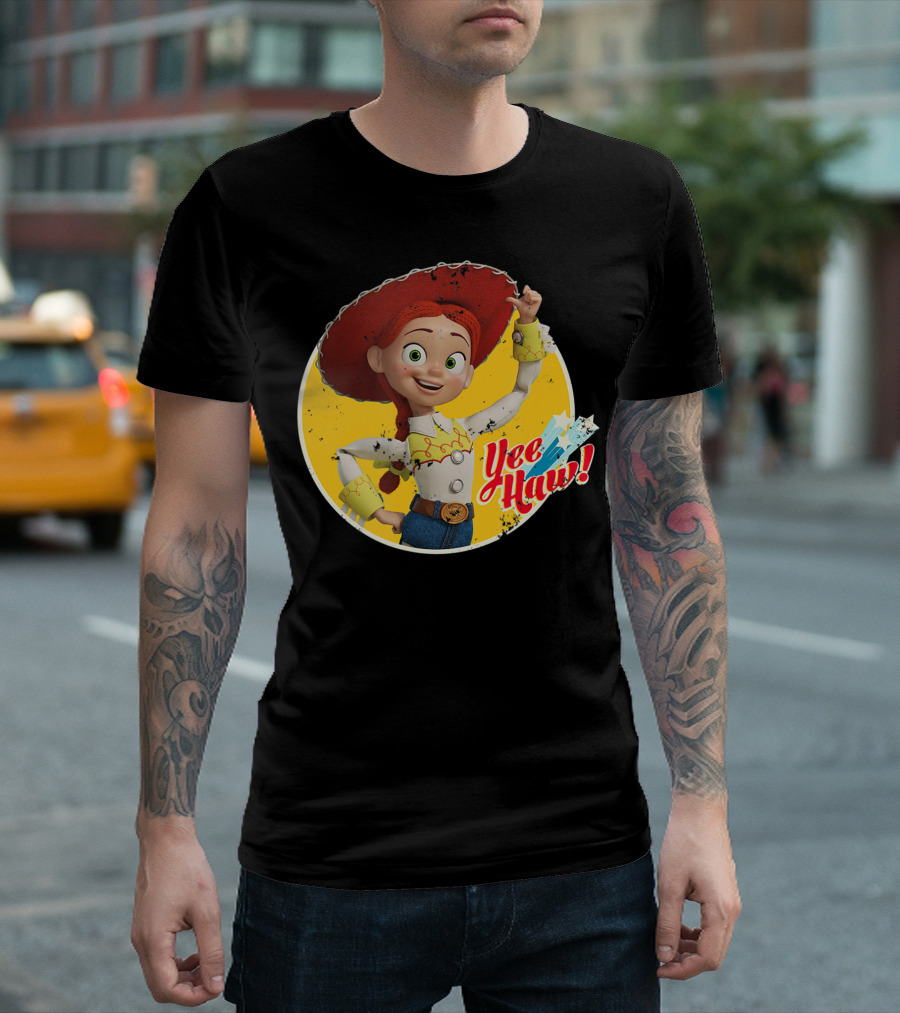Disney Pixar Toy Story 4 Cowgirl Jessie Yee Haw Excited Pose T-Shirt