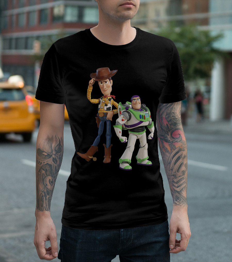 Toy Story 4 Woody And Buzz Lightyear Pixar Characters T-Shirt