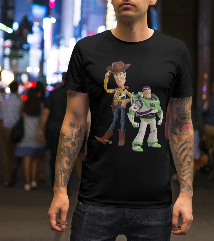 Toy Story 4 Woody And Buzz Lightyear Pixar Characters T-Shirt