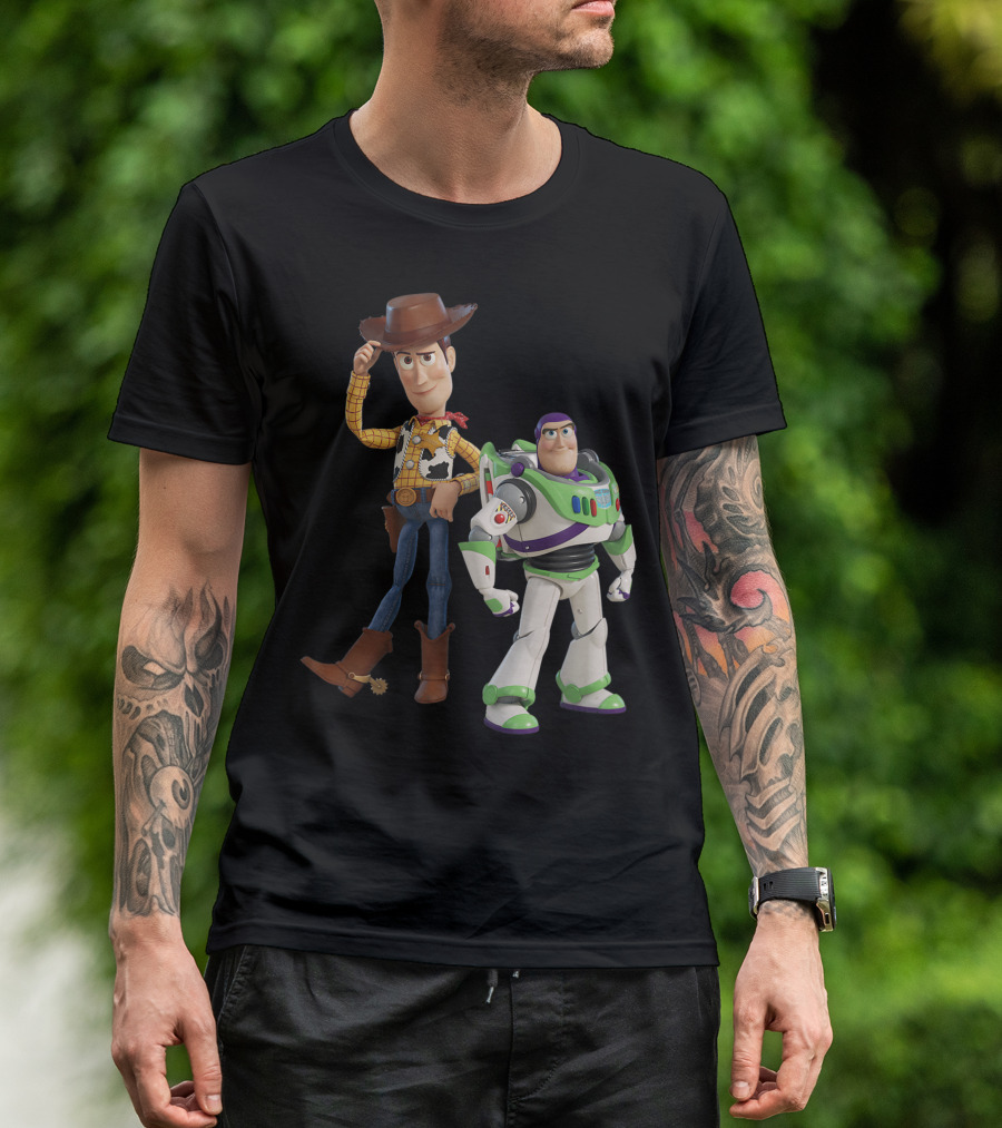 Toy Story 4 Woody And Buzz Lightyear Pixar Characters T-Shirt