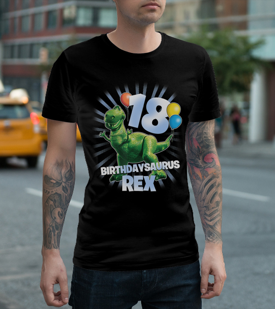 Disney Pixar Toy Story Birthdaysaurus Rex 18 Celebration Balloons T-Shirt