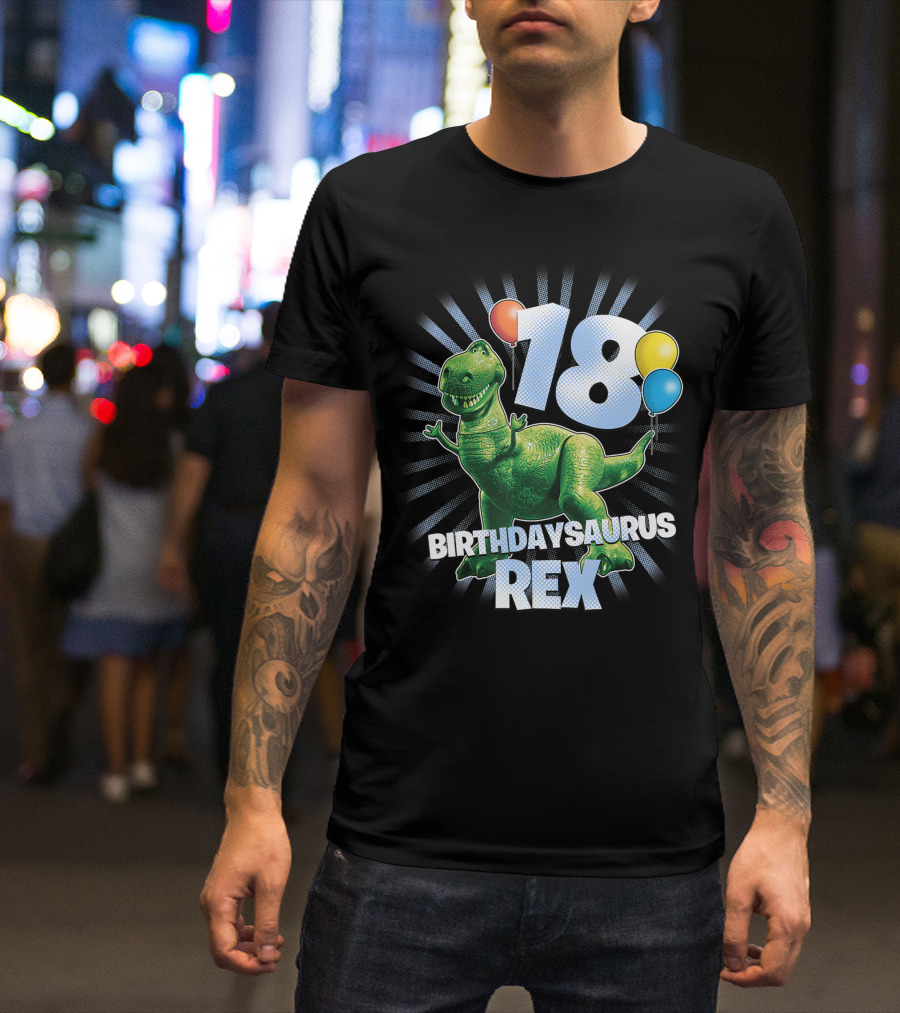 Disney Pixar Toy Story Birthdaysaurus Rex 18 Celebration Balloons T-Shirt