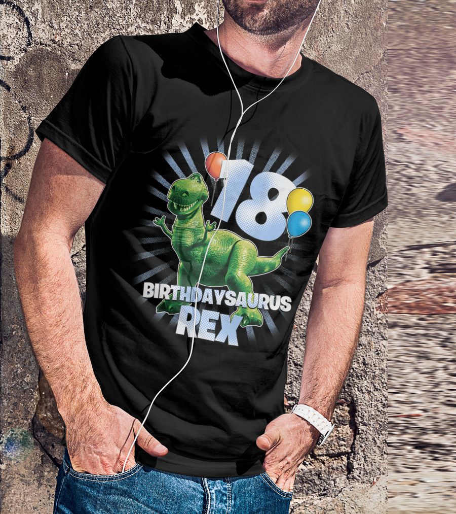 Disney Pixar Toy Story Birthdaysaurus Rex 18 Celebration Balloons T-Shirt
