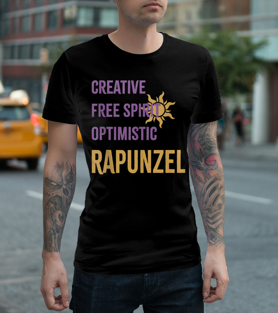 Creative Free Spirit Optimistic Rapunzel Sun Symbol Disney Princess T-Shirt