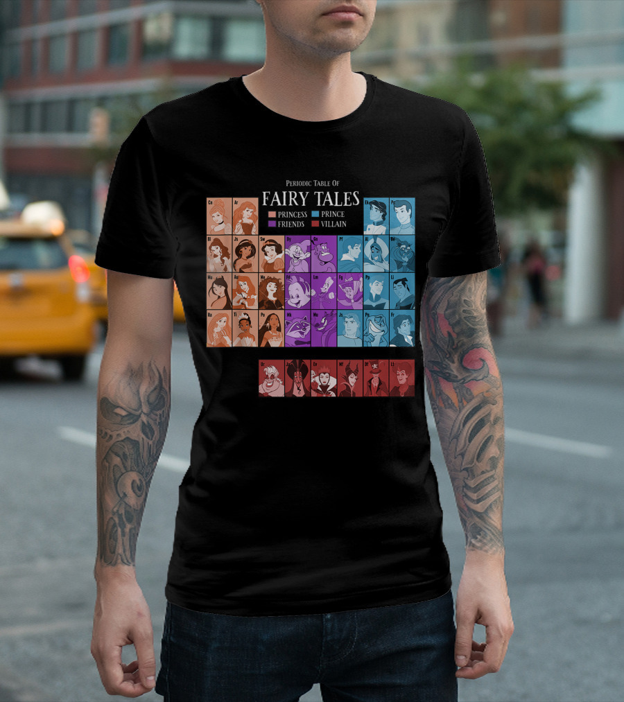 Periodic Table Of Princess Fairy Tales Princess Friends Prince Villain T-Shirt