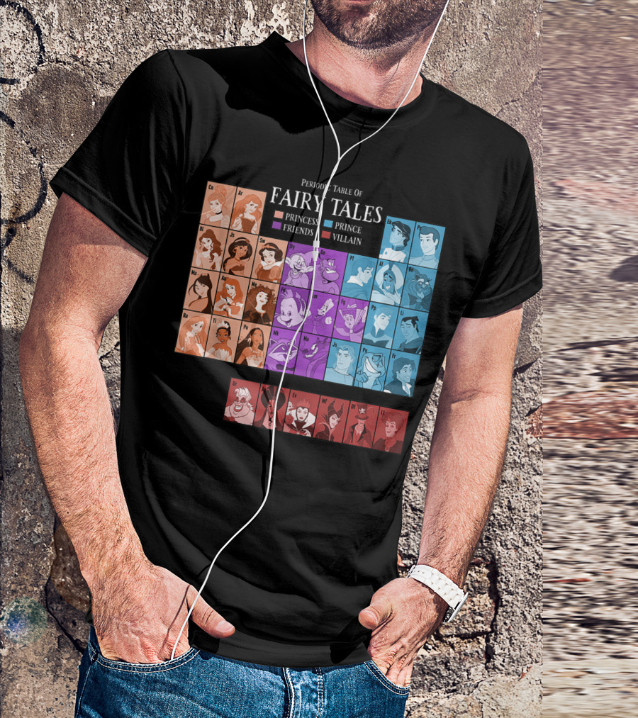 Periodic Table Of Princess Fairy Tales Princess Friends Prince Villain T-Shirt