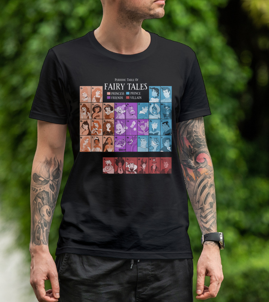 Periodic Table Of Princess Fairy Tales Princess Friends Prince Villain T-Shirt