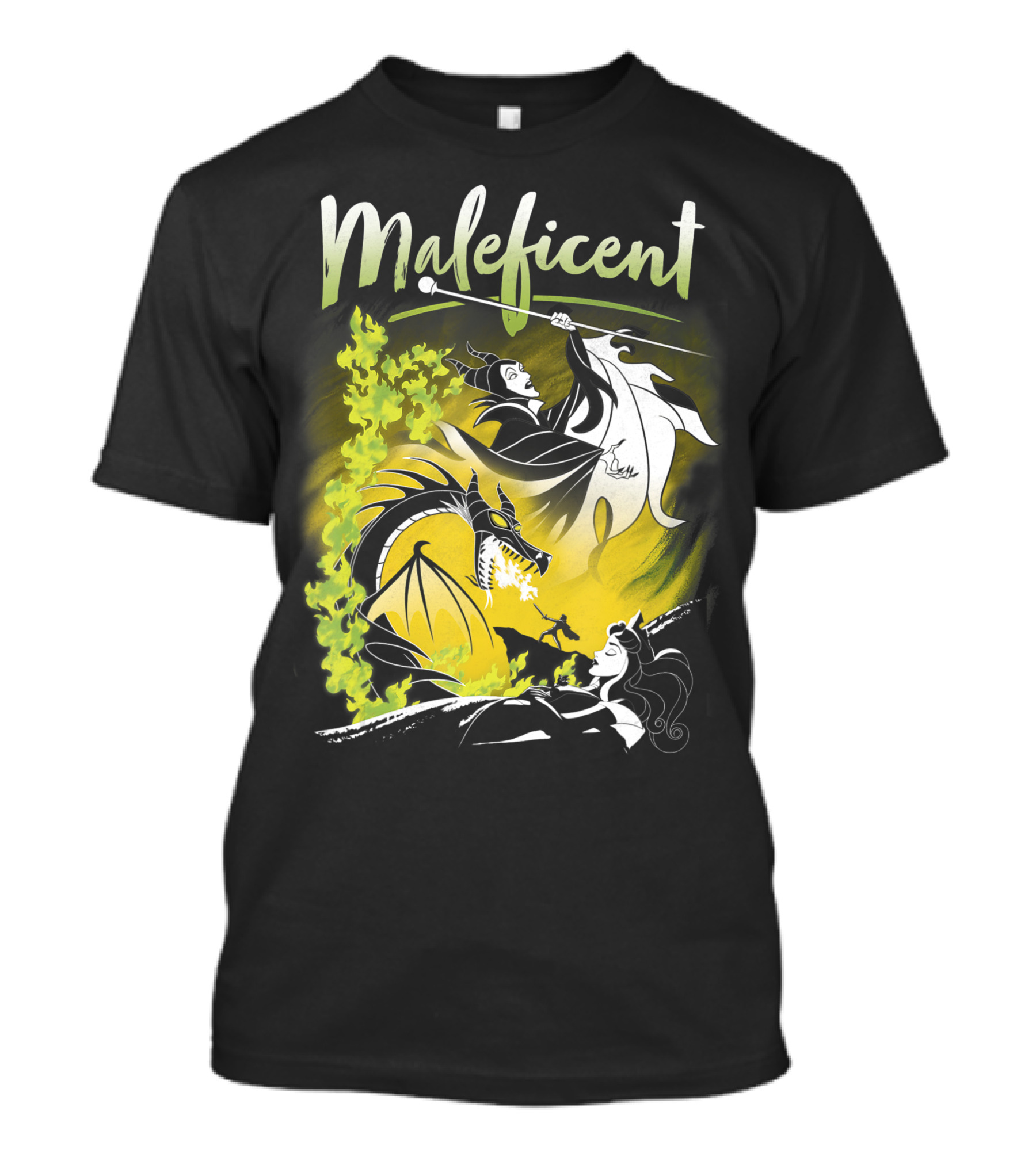 Maleficent Sleeping Beauty Dragon Battle With Vibrant Colors T-Shirt