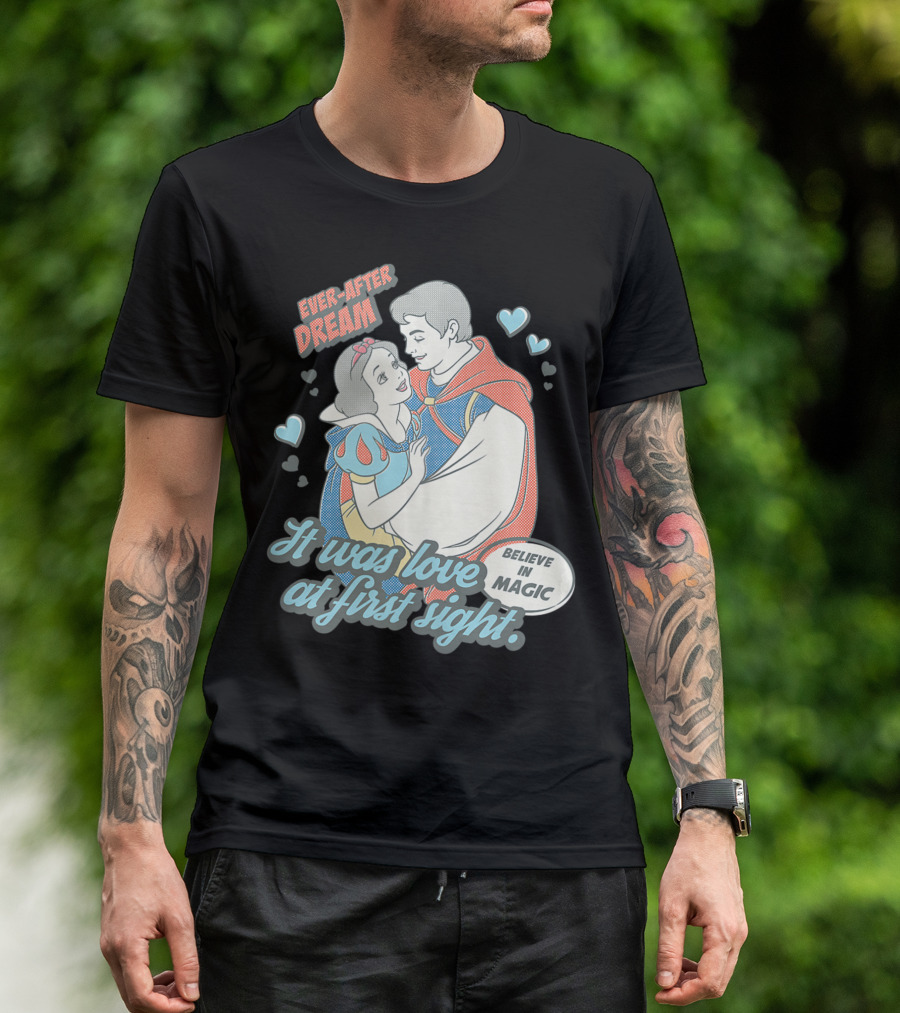 Disney Snow White Ever-After Dream Believe In Magic It Was Love At First Sight T-Shirt
