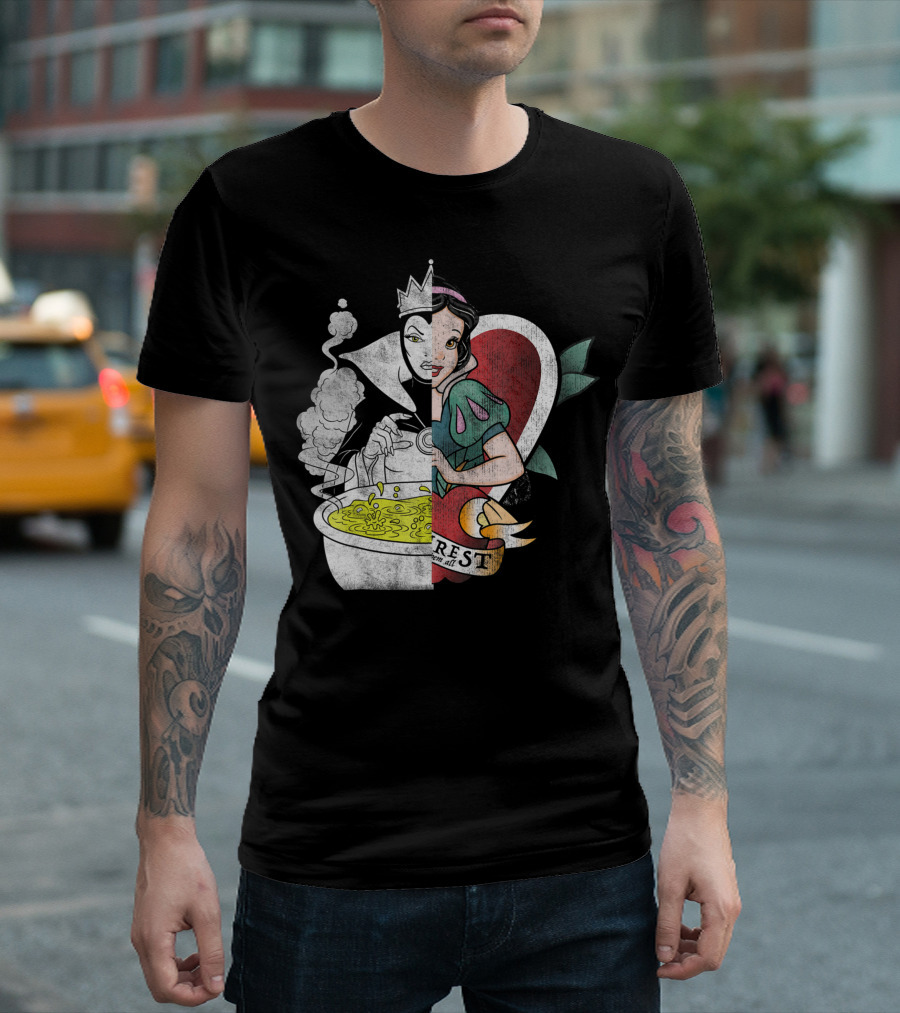 Disney Snow White Evil Queen Fairest Split Face Poison Apple T-Shirt
