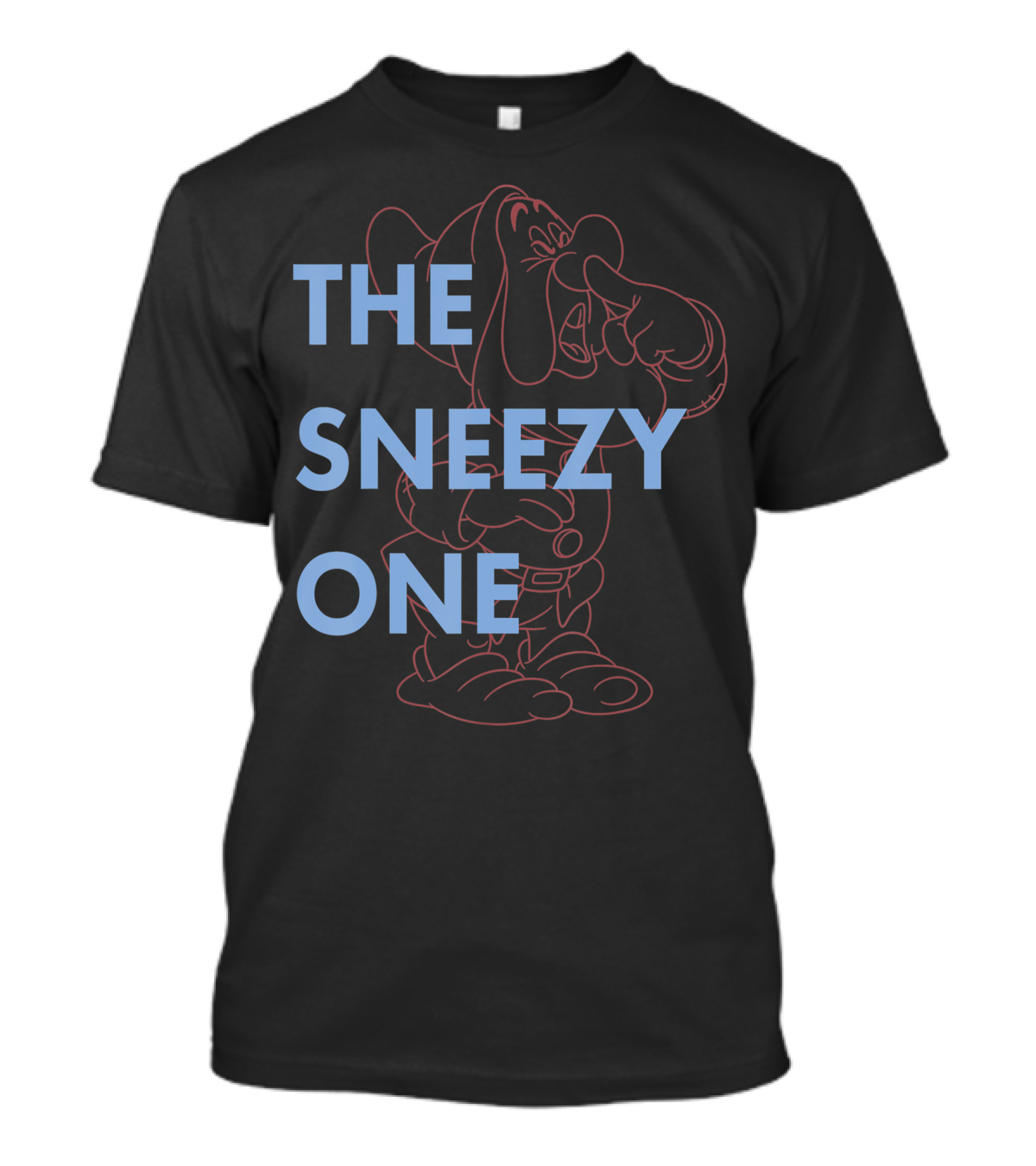 Disney Snow White The Sneezy One Outline Sneezy Dwarf Line T-Shirt