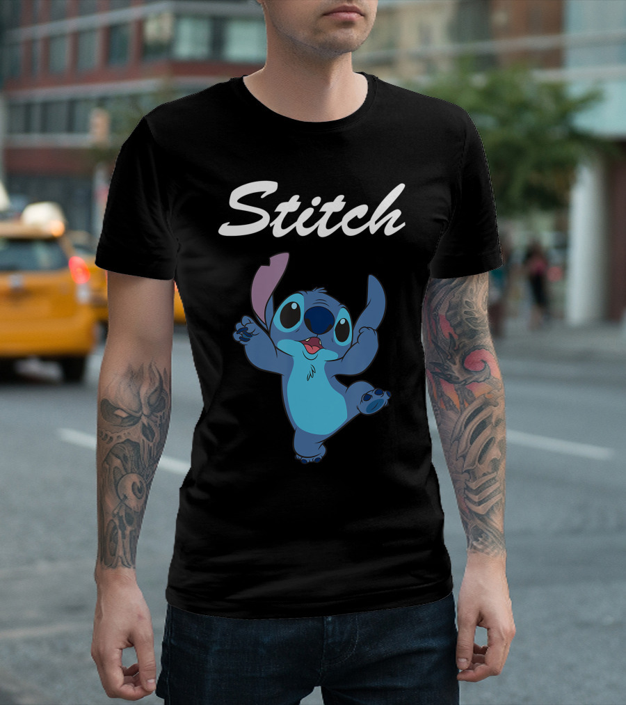 Disney Stitch Script Name Character Animation Image T-Shirt