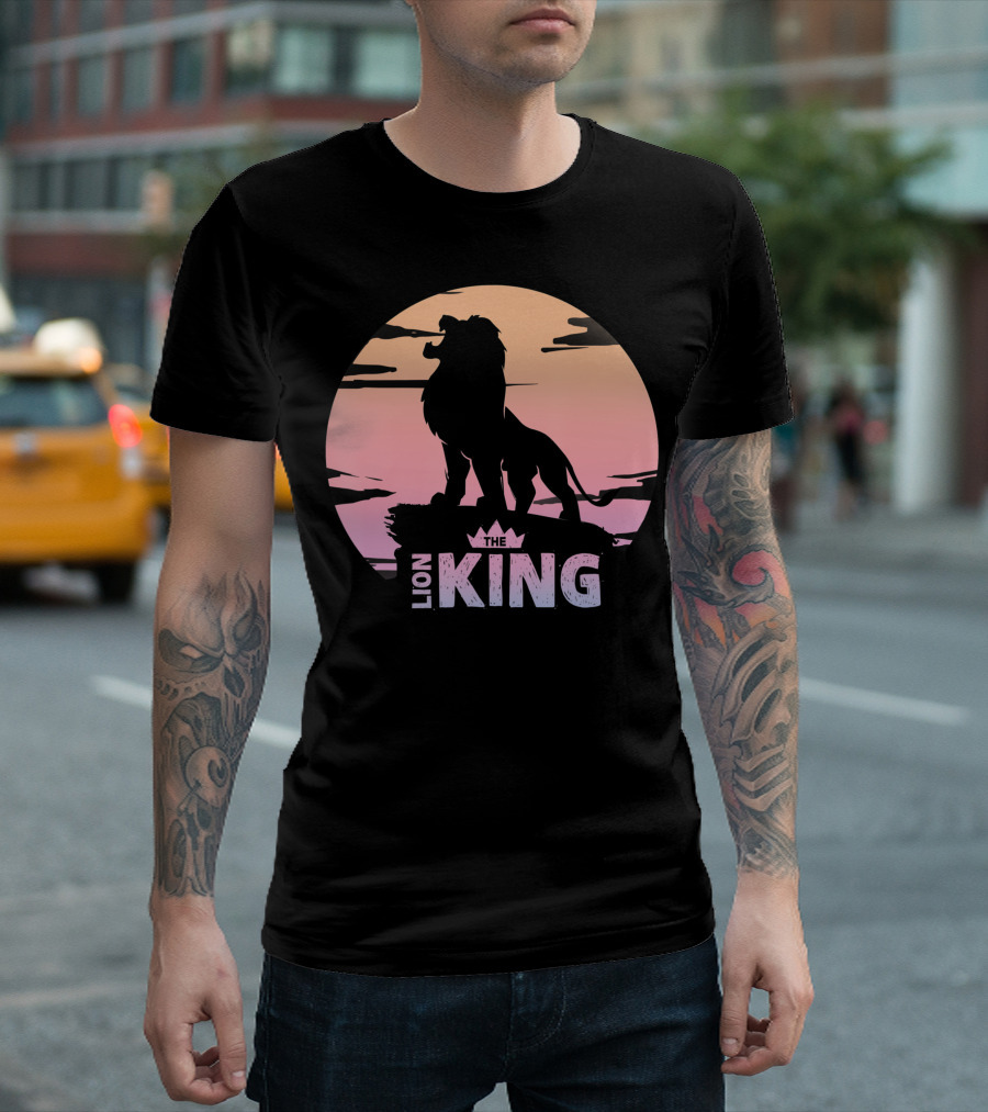 The Lion King Live Action Sunset Silhouette On Pride Rock T-Shirt
