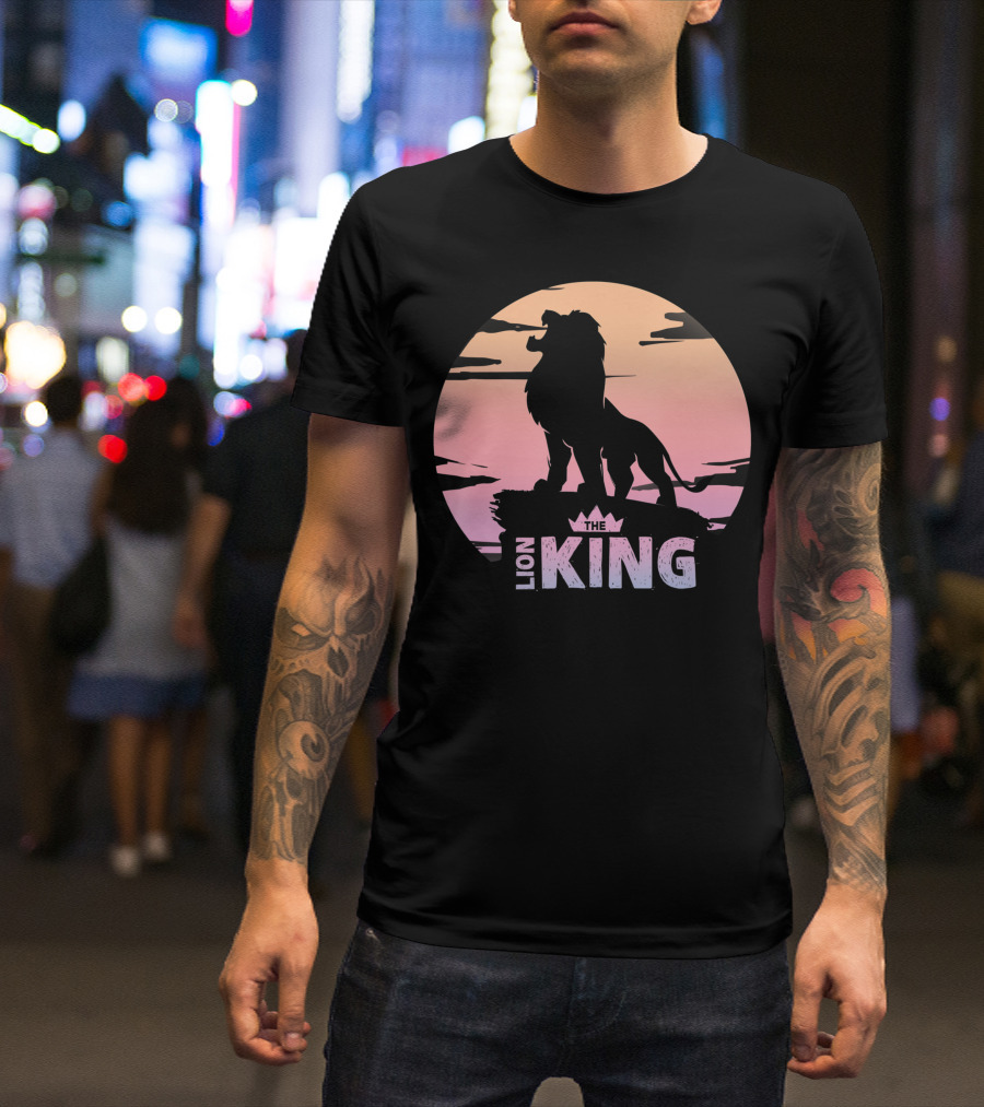The Lion King Live Action Sunset Silhouette On Pride Rock T-Shirt
