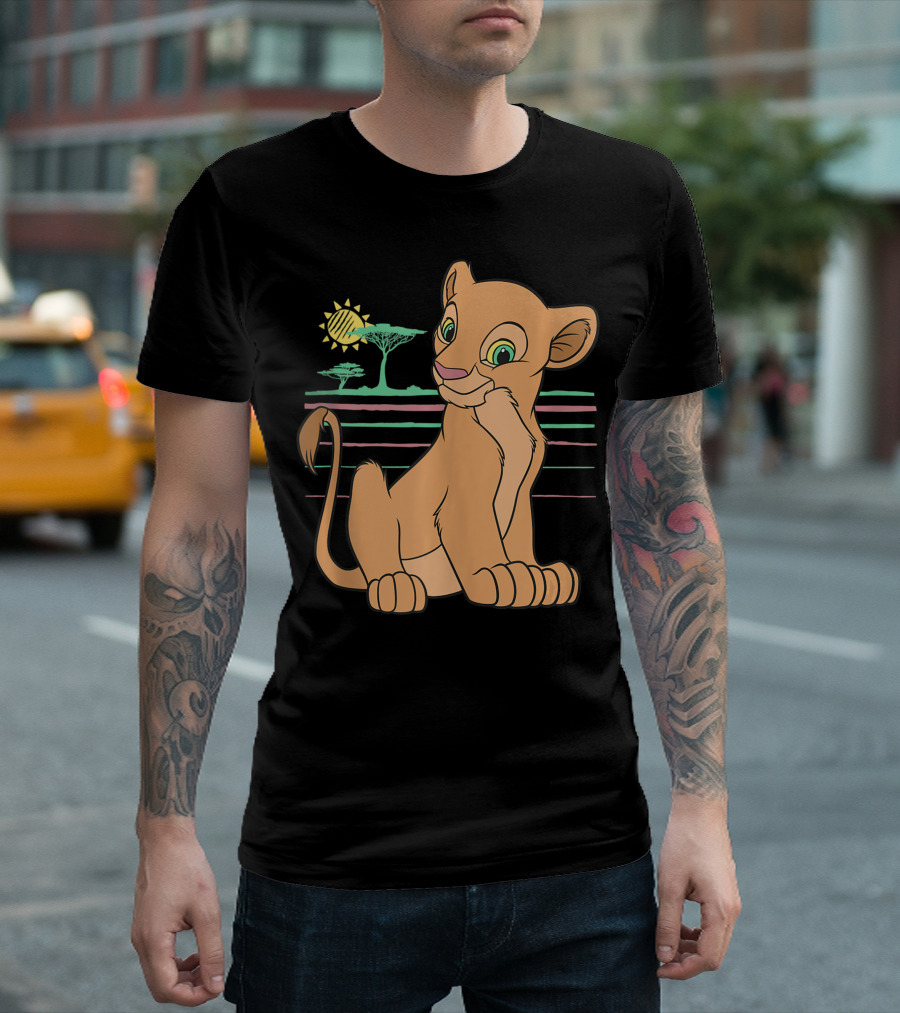 Disney The Lion King Young Nala 90s Safari Sunset T-Shirt